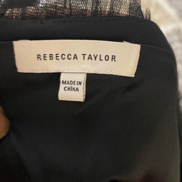 COPY - NWOT Rebecca Taylor Black Sleeveless Smocked Ruched tulle dress - Picture 11 of 13